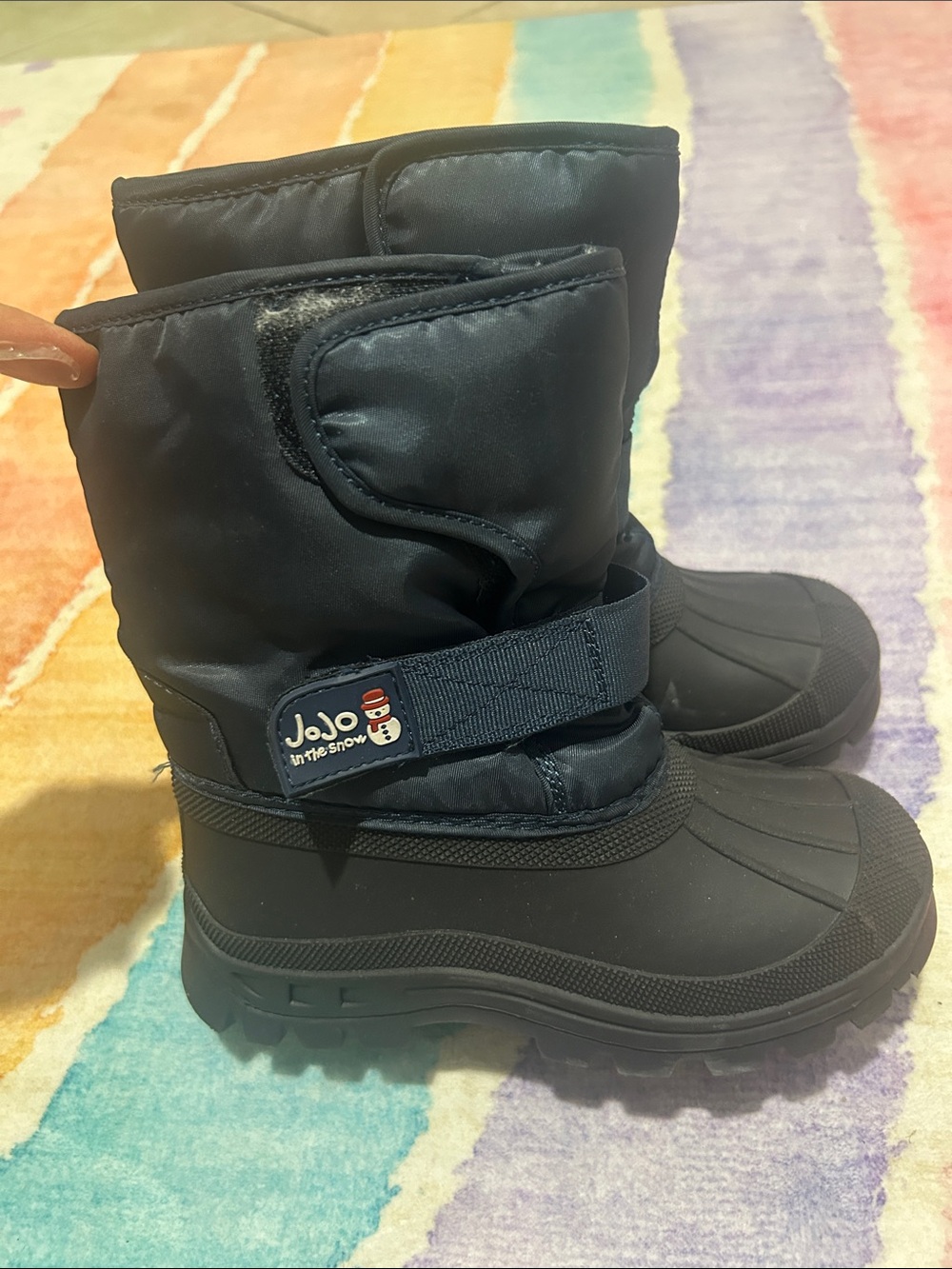 JoJo Maman Bebe Navy Kids Snow Boots